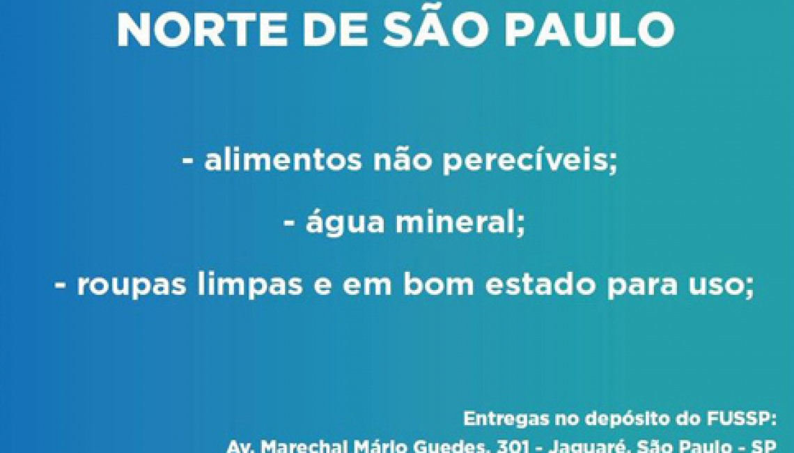Fundo Social de São Paulo recebe doações para vítimas das chuvas do litoral norte
